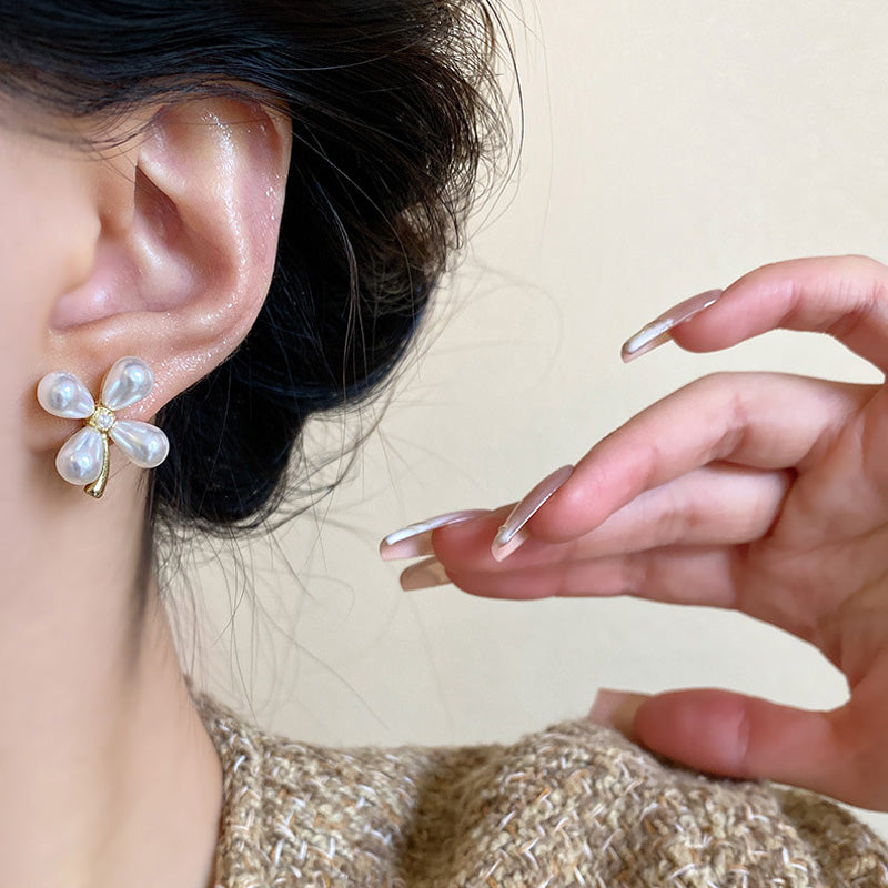 Earring Stud Super Fairy Pearl Flower HXEE4973