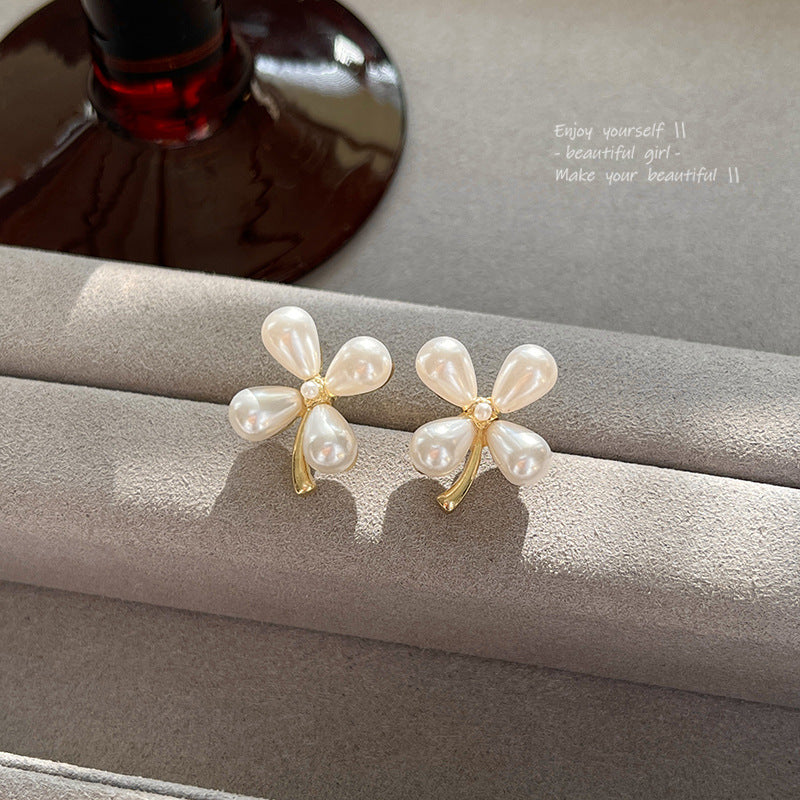 Earring Stud Super Fairy Pearl Flower HXEE4973