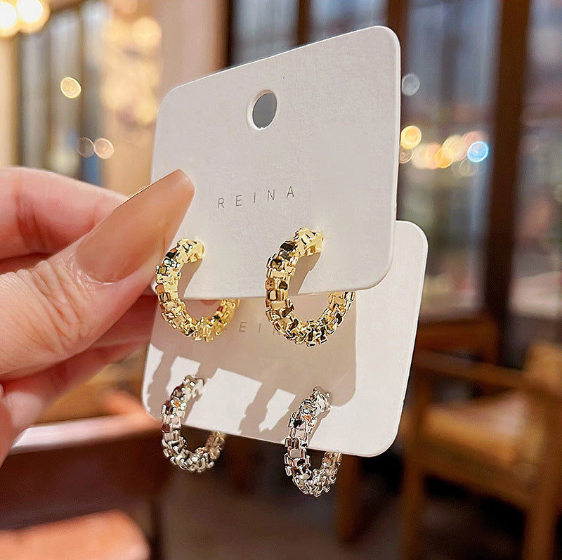 Earring Hoop Broken C Shaped HXEE5902