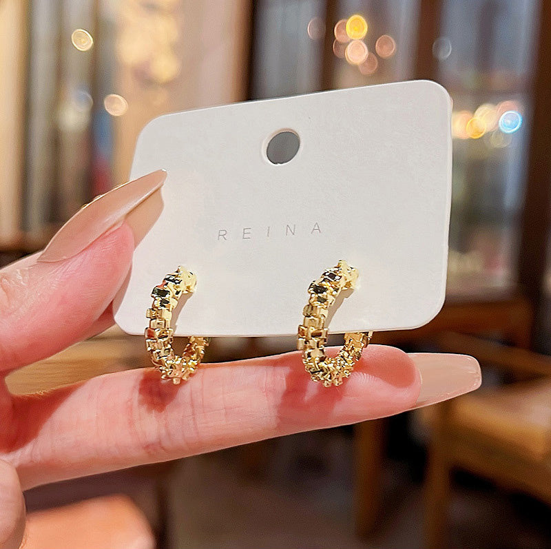Earring Hoop Broken C Shaped HXEE5902