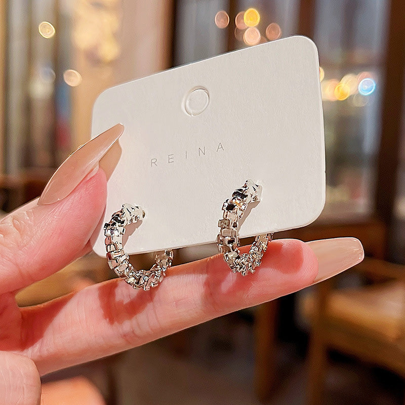 Earring Hoop Broken C Shaped HXEE5902