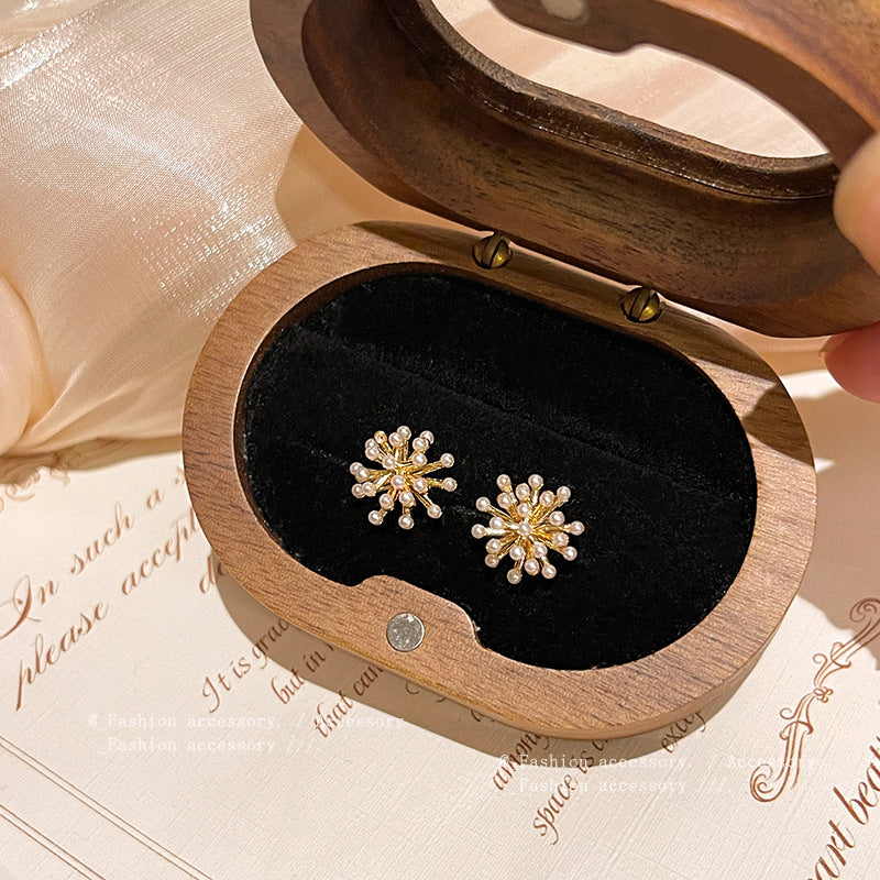 Earring Stud Light Luxury Niche Simple Temperament Firework Pearl HXEE6259