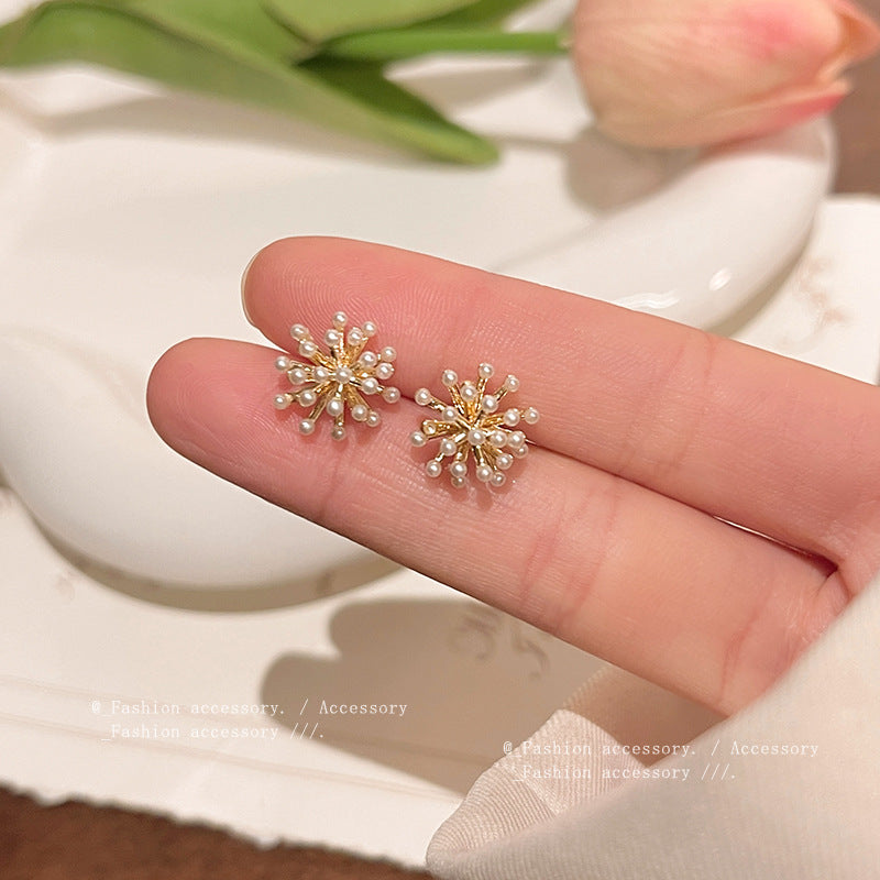 Earring Stud Light Luxury Niche Simple Temperament Firework Pearl HXEE6259
