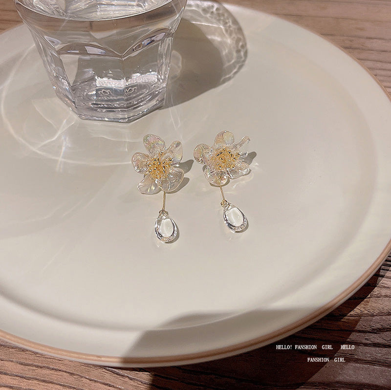 Earring Stud Long Flower Tassel Drop HXLE5478