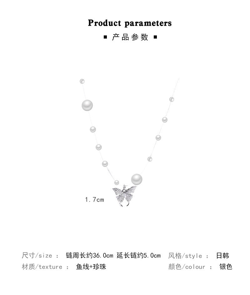 Necklace Pearl Butterfly HXNX0875