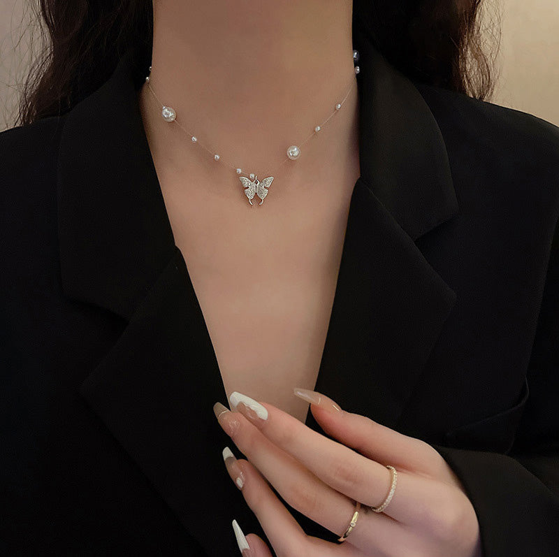 Necklace Pearl Butterfly HXNX0875
