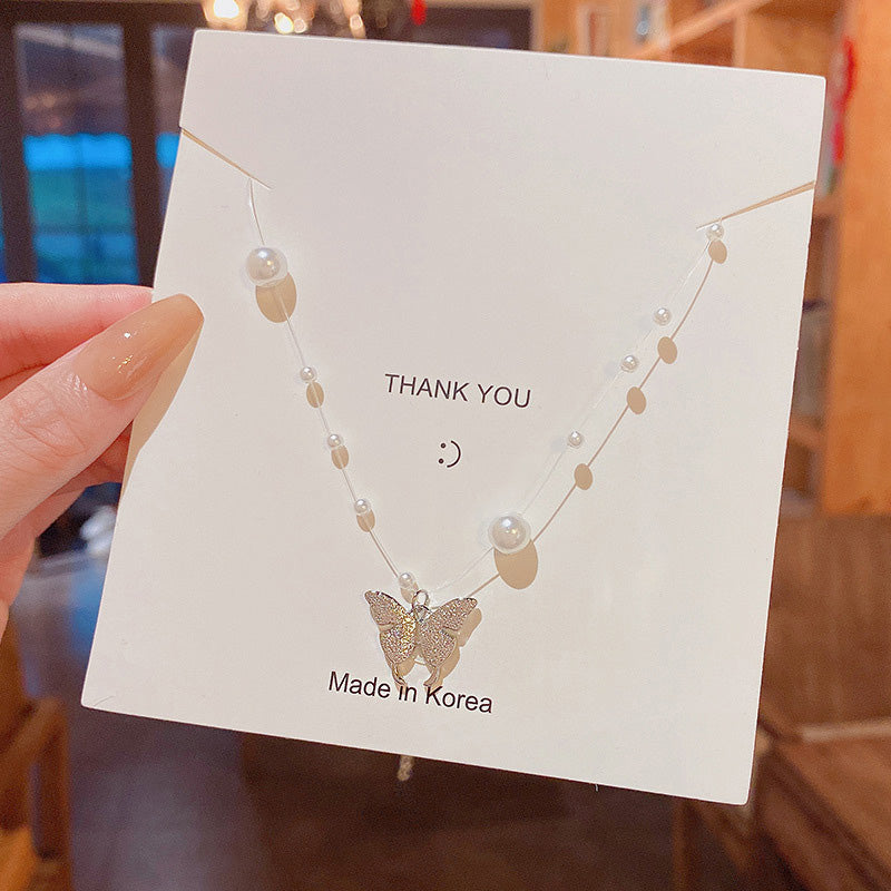 Necklace Pearl Butterfly HXNX0875