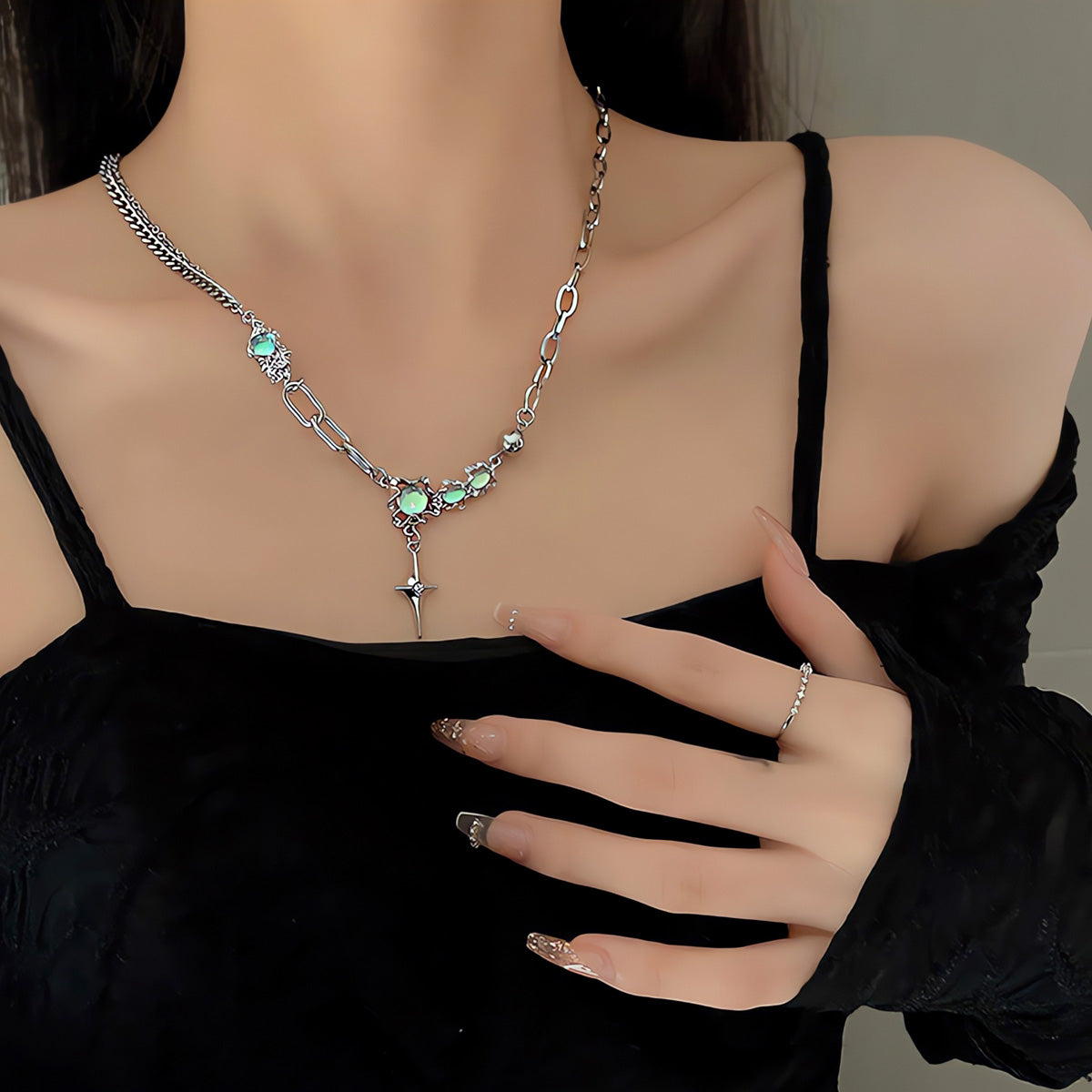 Necklace Starburst Moonstone HXNX0927
