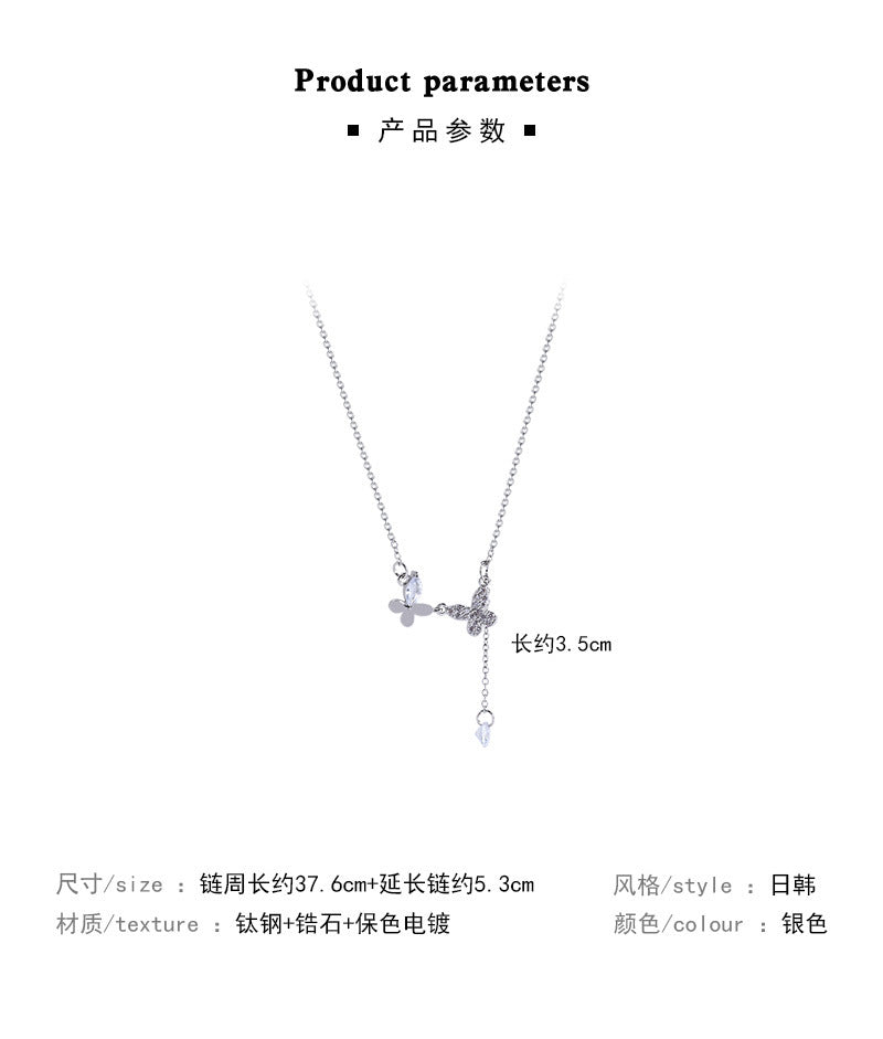 Necklace Micro Inlaid Zircon Butterfly HXNX1069