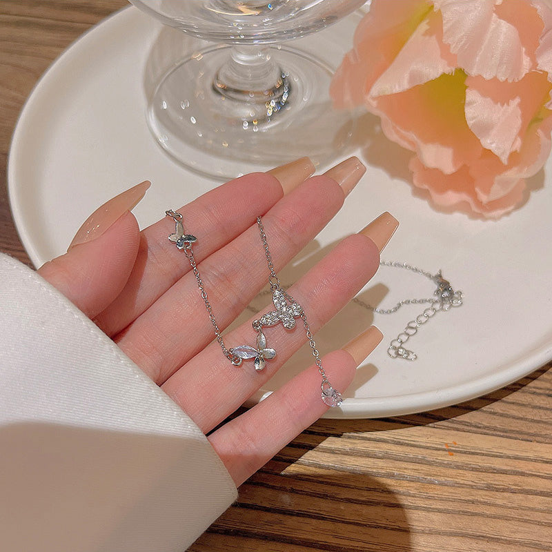 Necklace Micro Inlaid Zircon Butterfly HXNX1069