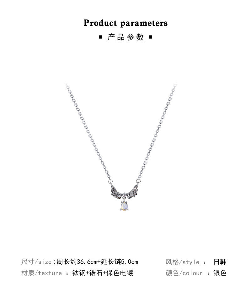 Necklace Niche Moonstone Angel Wings HXNX1070