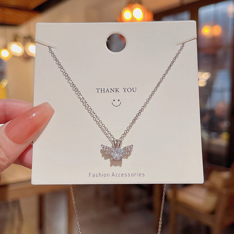 Necklace Angel Wings Crown HXNX1075