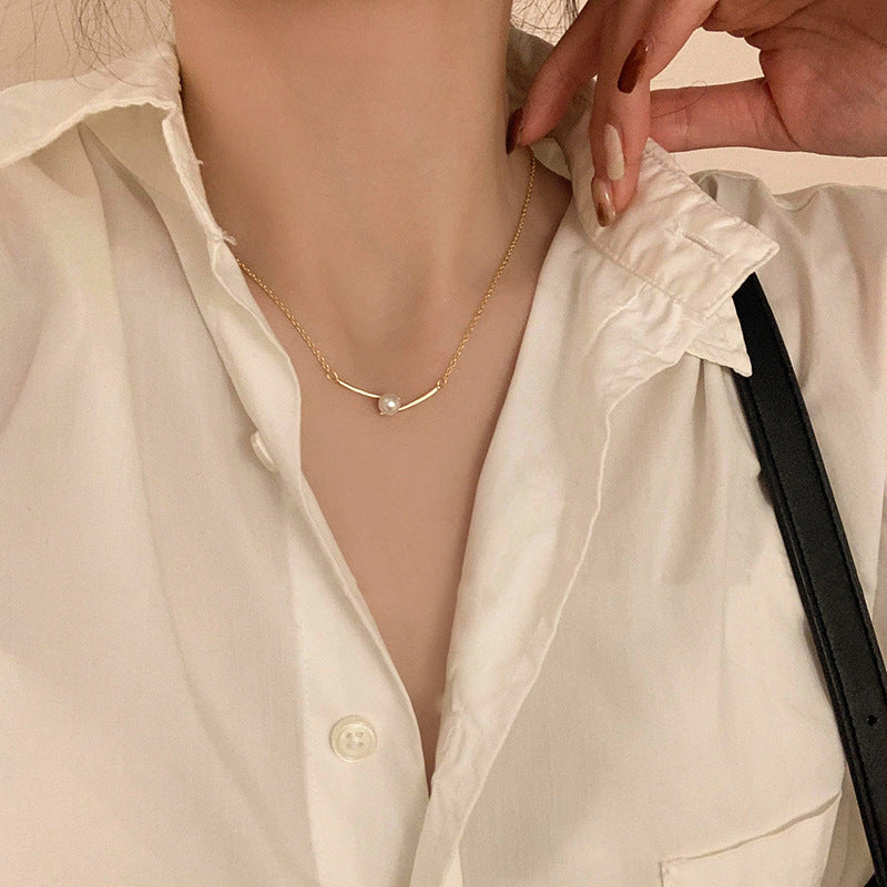Necklace Single Pearl Pendant HXNX1128