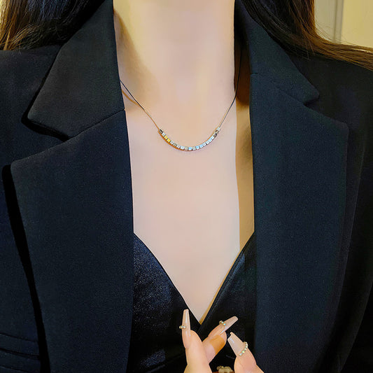 Necklace Niche Versatile Temperament Small Square HXNX1162