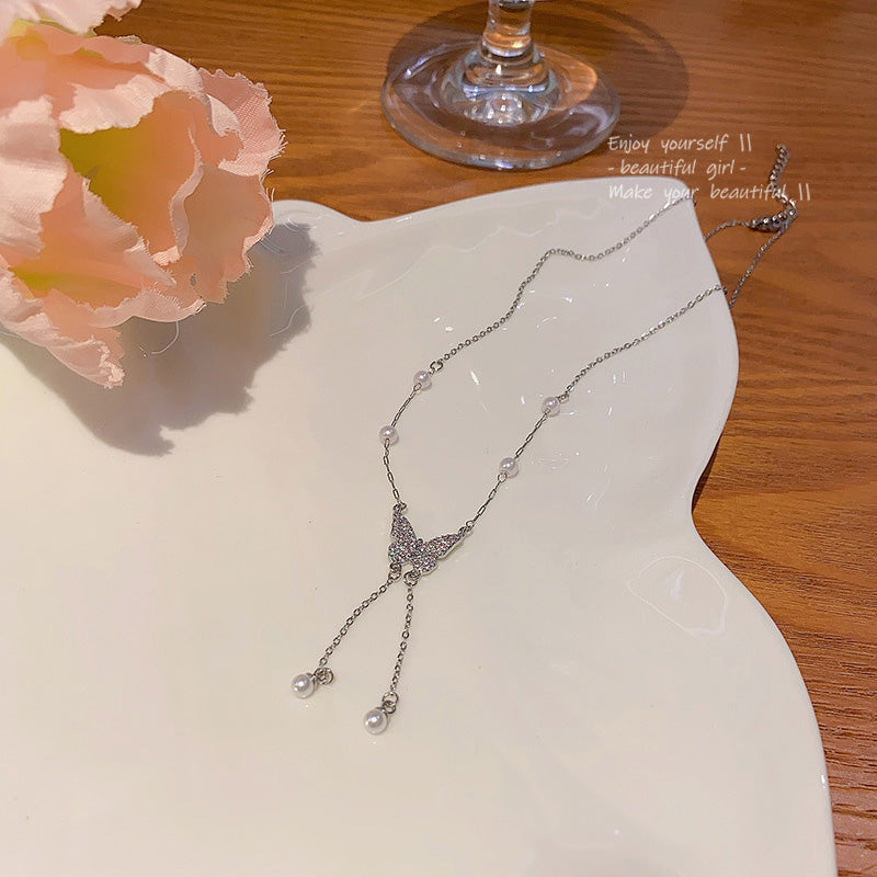 Necklace Super Fairy Temperament Micro Inlaid Zircon Butterfly HXNX1175