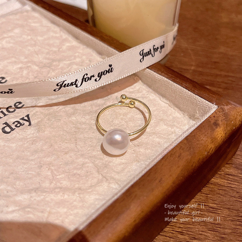 Ring Luxury Niche Simple High End Plain Pearl HXRJ0938