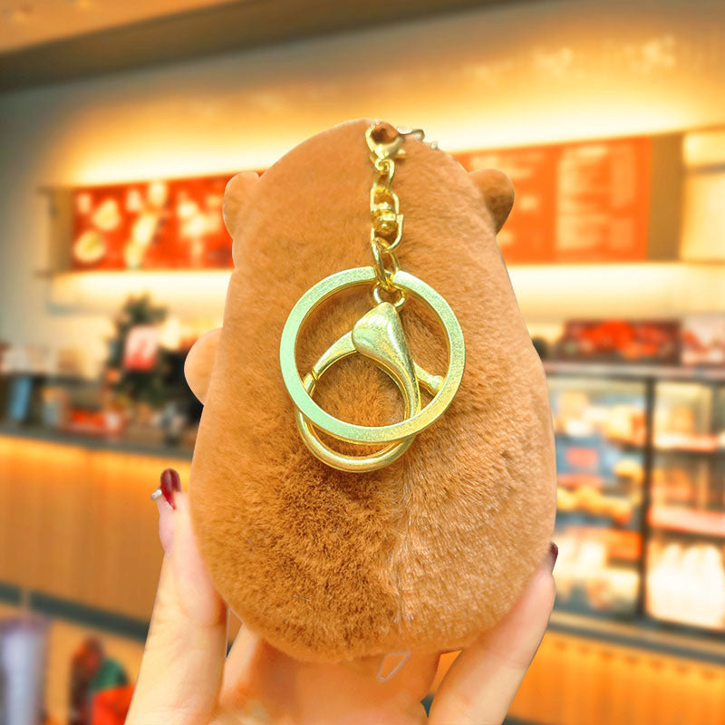 Boneka Capybara Ingusan Lucu Snort Snotty Plush Doll Bubble Blowing Squeeze Keychain
