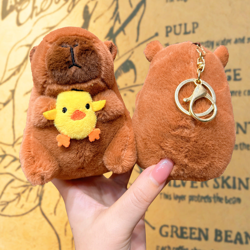 Boneka Capybara Ingusan Lucu Snort Snotty Plush Doll Bubble Blowing Squeeze Keychain