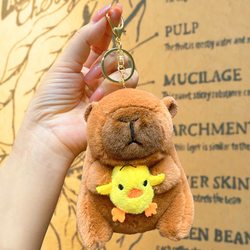 Boneka Capybara Ingusan Lucu Snort Snotty Plush Doll Bubble Blowing Squeeze Keychain