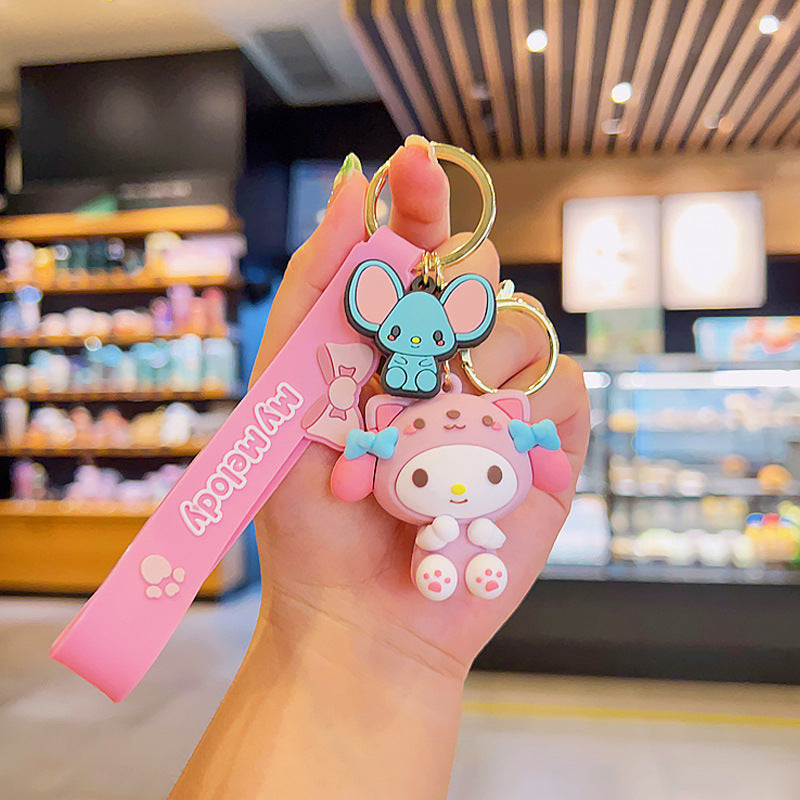 Gantungan Kunci Desain Kartun Lucu 3D Miki Mini Lotso Stitch Superhero Etc