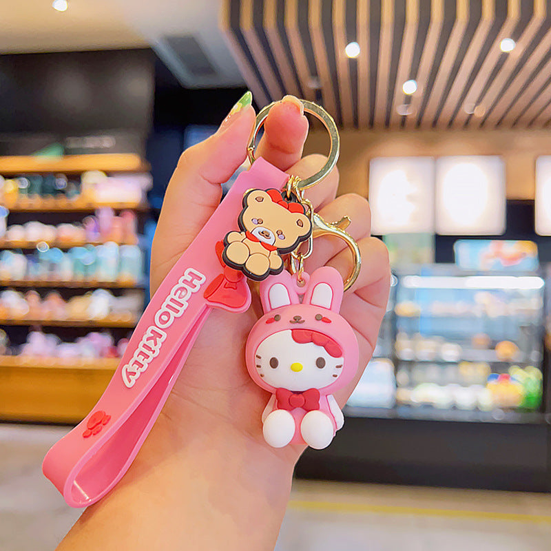Gantungan Kunci Desain Kartun Lucu 3D Miki Mini Lotso Stitch Superhero Etc