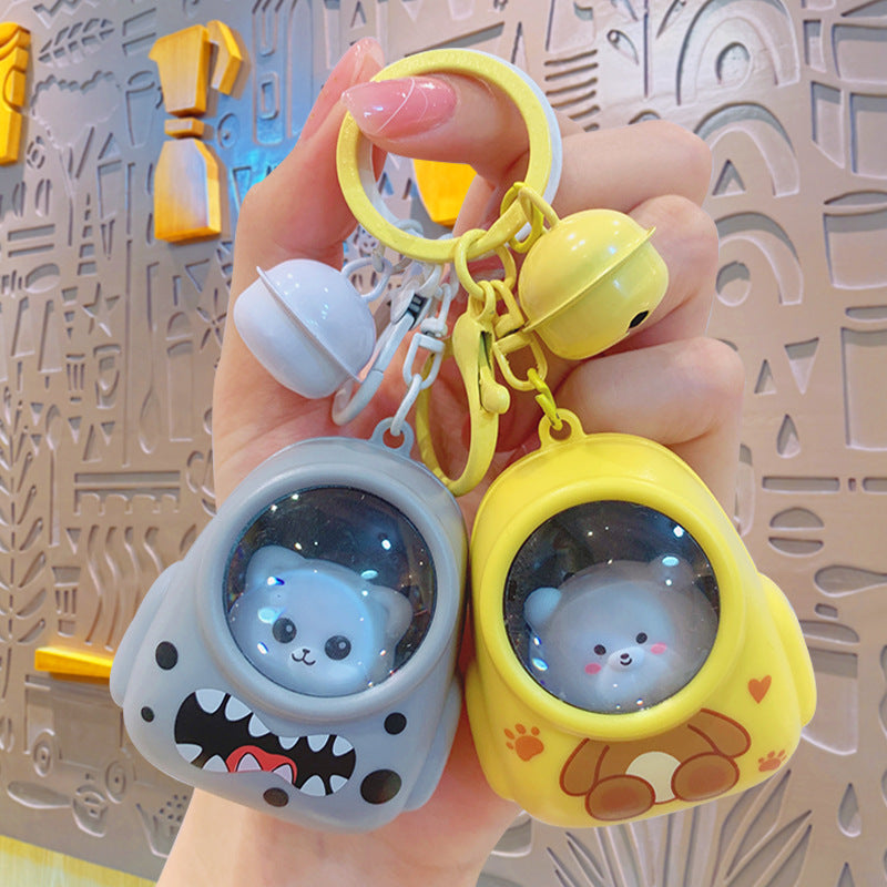 Gantungan Kunci Desain Kartun Lucu 3D Ganci Backpack Cat Keychain Night Lamp