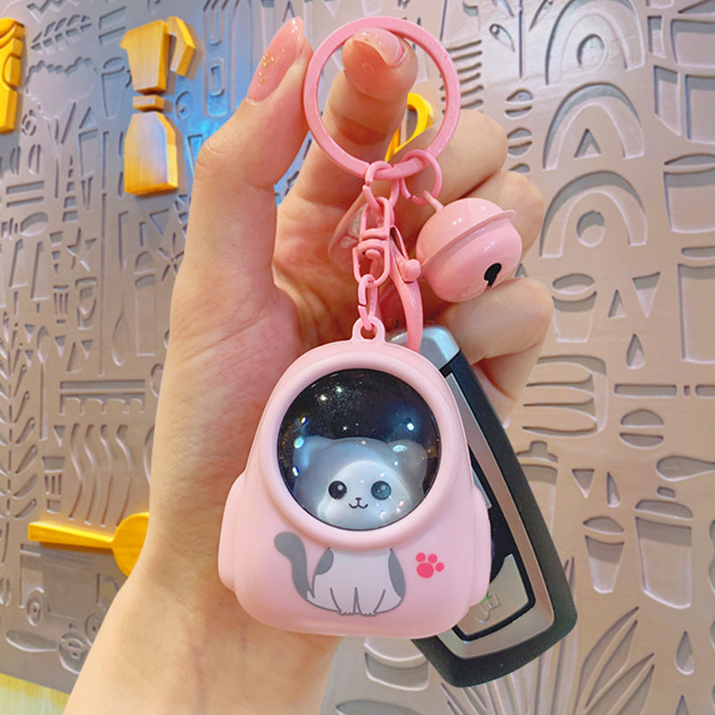 Gantungan Kunci Desain Kartun Lucu 3D Ganci Backpack Cat Keychain Night Lamp