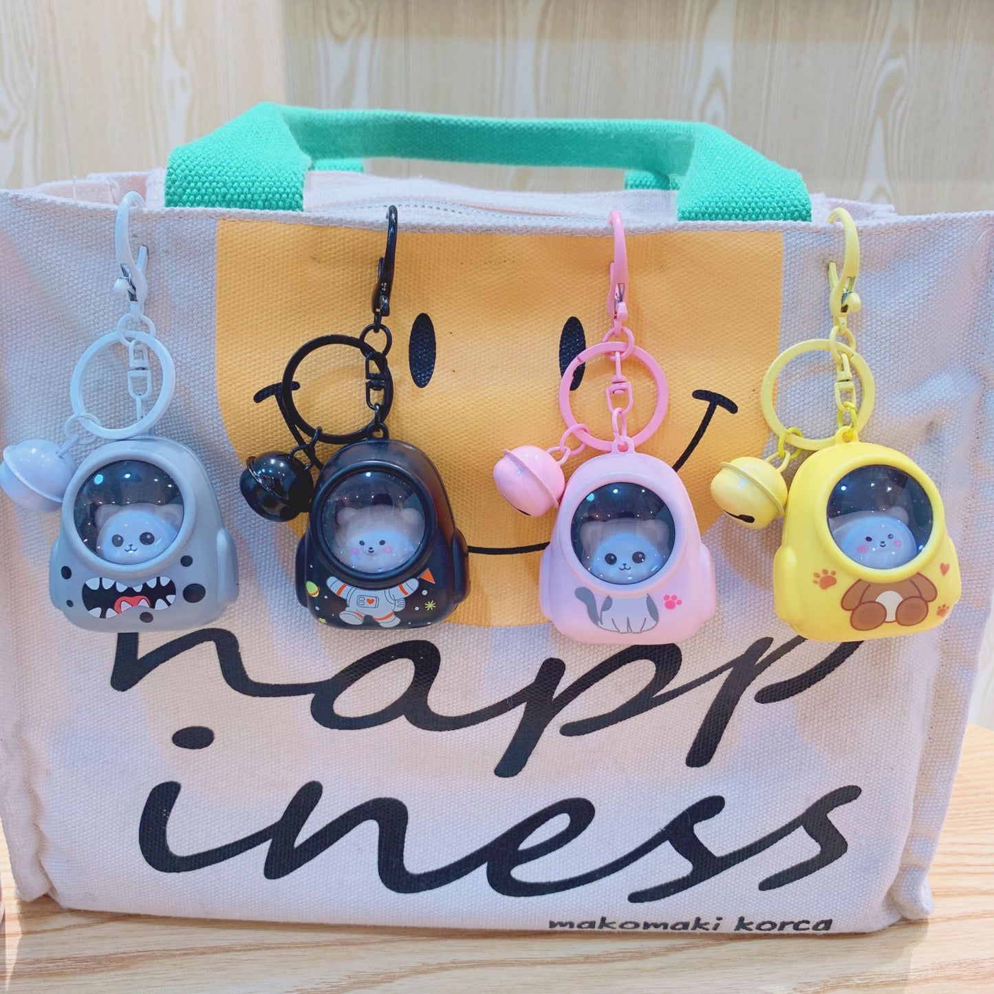 Gantungan Kunci Desain Kartun Lucu 3D Ganci Backpack Cat Keychain Night Lamp