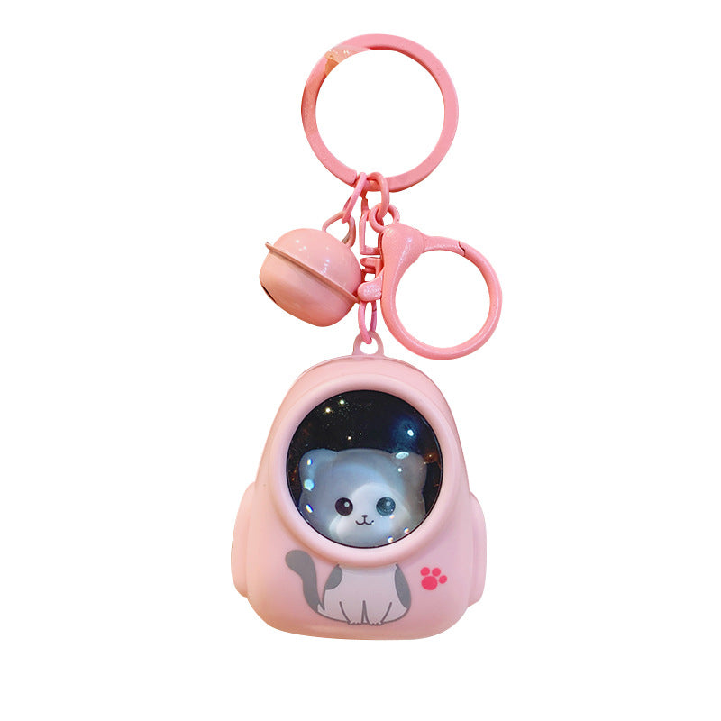 Gantungan Kunci Desain Kartun Lucu 3D Ganci Backpack Cat Keychain Night Lamp