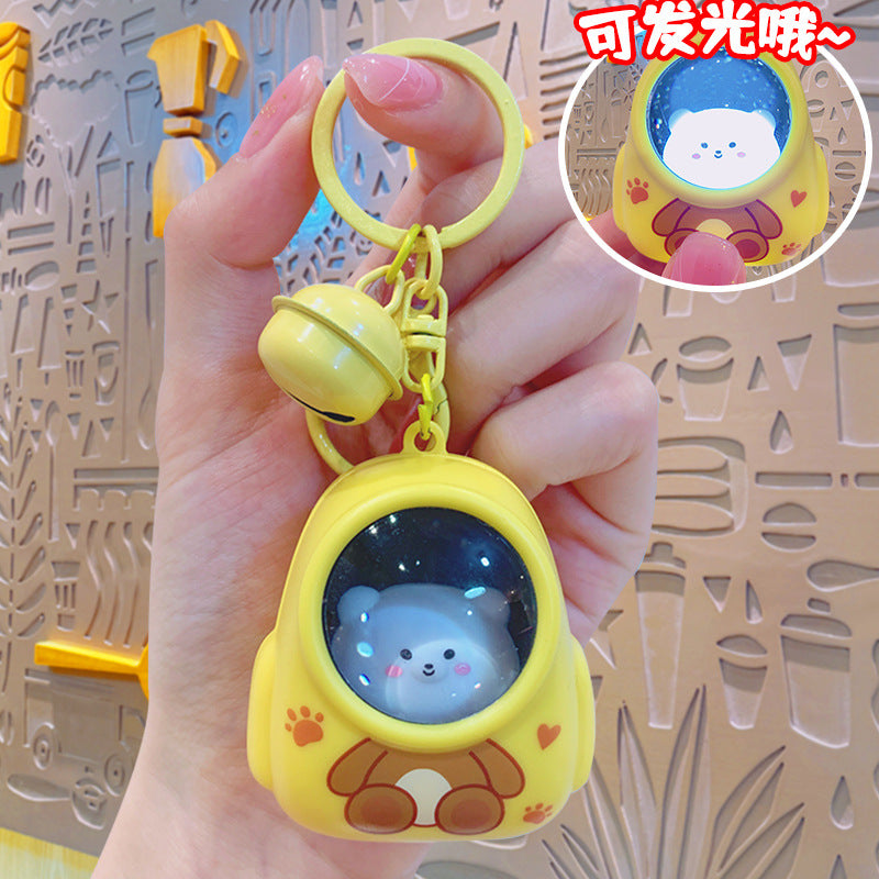 Gantungan Kunci Desain Kartun Lucu 3D Ganci Backpack Cat Keychain Night Lamp