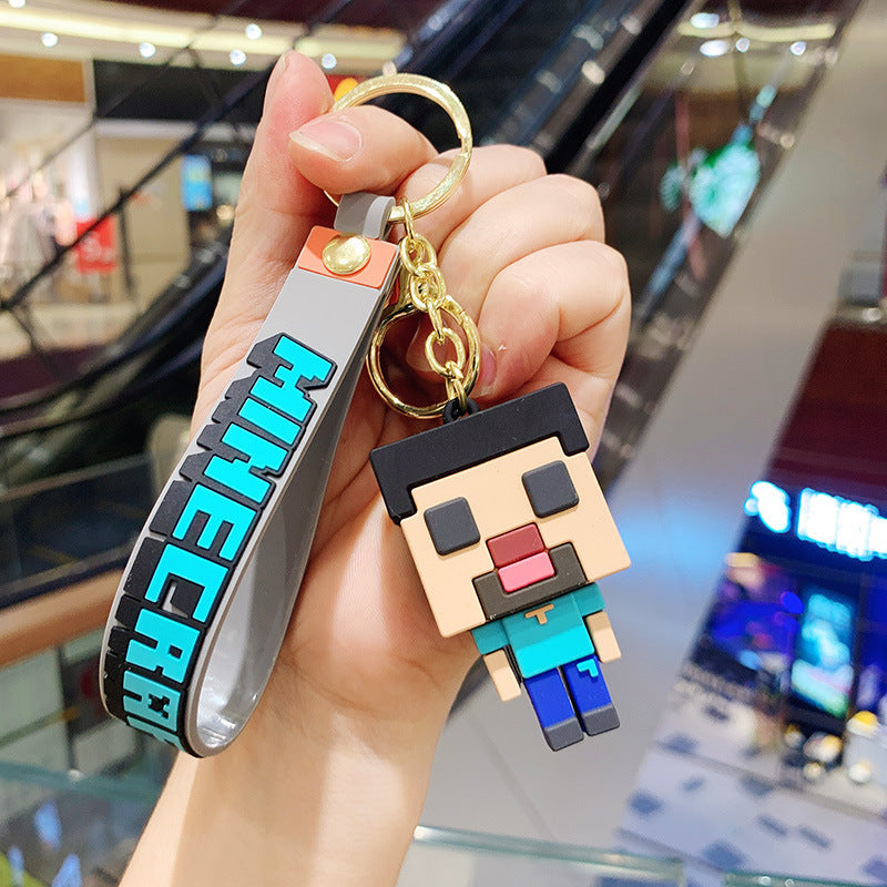 Gantungan Kunci Desain Kartun Anime 3D Pokemon DBZ One Piece Minecraft Etc