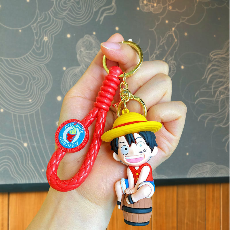 Gantungan Kunci Desain Kartun Anime 3D Pokemon DBZ One Piece Minecraft Etc