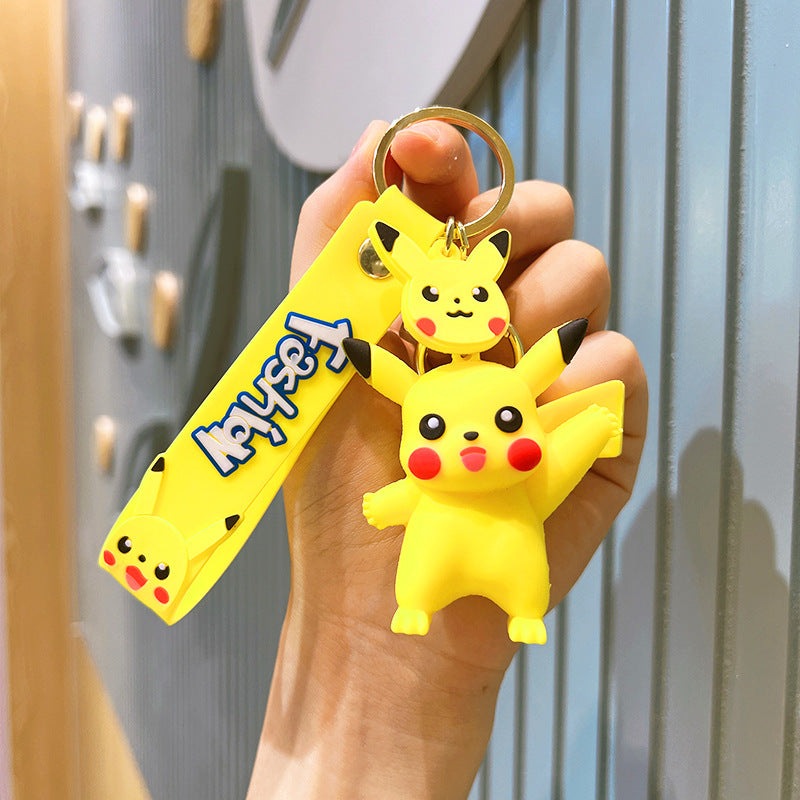 Gantungan Kunci Desain Kartun Anime 3D Pokemon DBZ One Piece Minecraft Etc