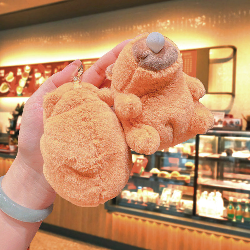 Boneka Capybara Ingusan Lucu Snort Snotty Plush Doll Bubble Blowing Squeeze Keychain