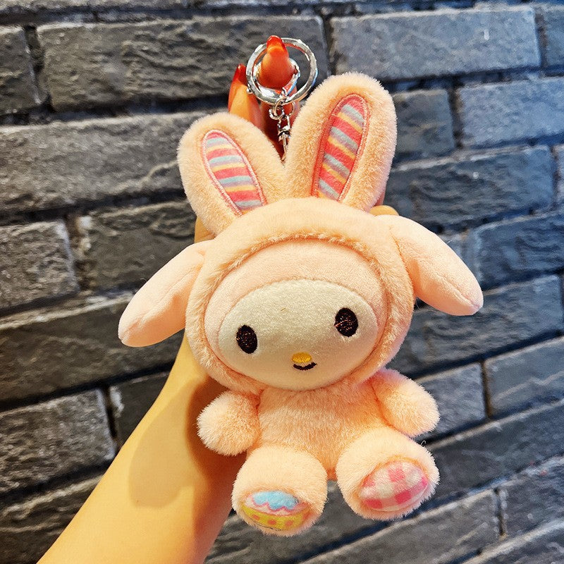 Gantungan Kunci Tas Boneka Sanrio Karakter Easter Kuromi Melody Cinnamoroll Lucu Ganci Keychain