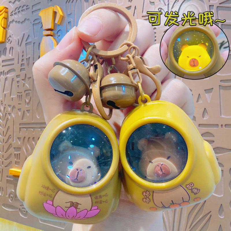 Gantungan Kunci Desain Kartun Lucu 3D Ganci Backpack Cat Keychain Night Lamp