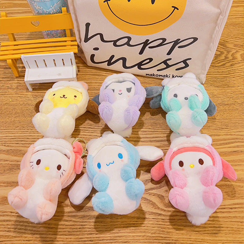 Gantungan Kunci Tas Boneka Karakter Sanrio Kitty Melody Cinnamoroll Kostum Bunny Kelinci