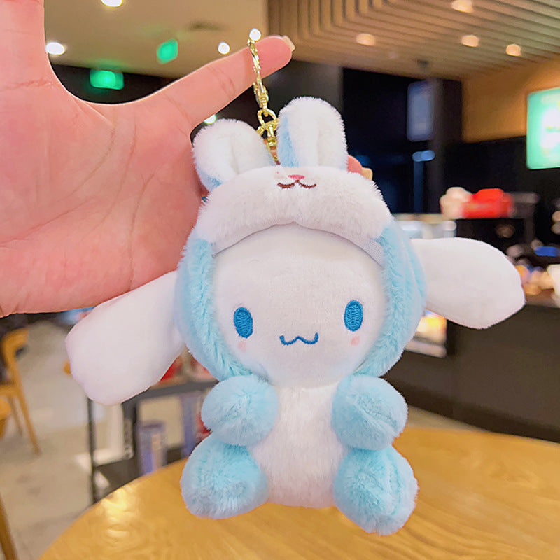 Gantungan Kunci Tas Boneka Karakter Sanrio Kitty Melody Cinnamoroll Kostum Bunny Kelinci