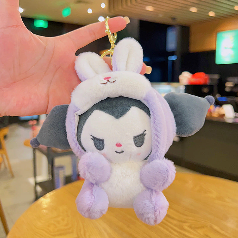 Gantungan Kunci Tas Boneka Karakter Sanrio Kitty Melody Cinnamoroll Kostum Bunny Kelinci