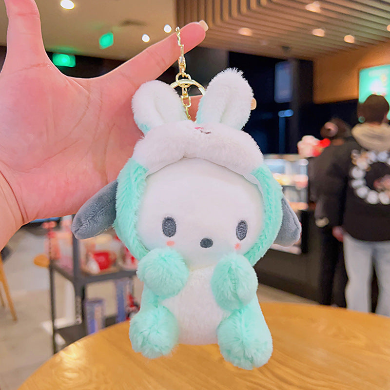 Gantungan Kunci Tas Boneka Karakter Sanrio Kitty Melody Cinnamoroll Kostum Bunny Kelinci