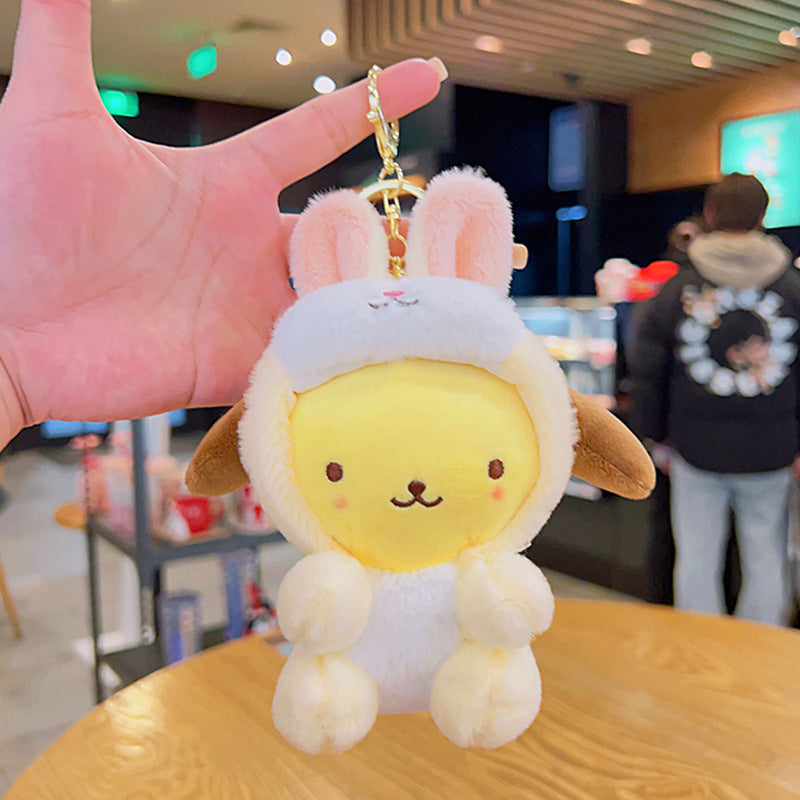 Gantungan Kunci Tas Boneka Karakter Sanrio Kitty Melody Cinnamoroll Kostum Bunny Kelinci