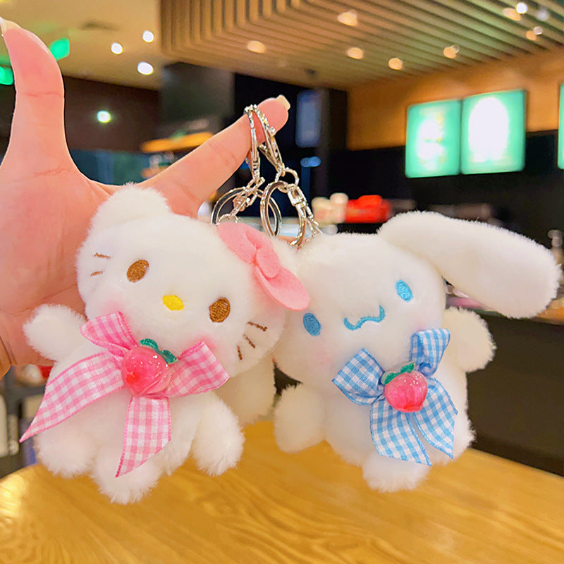 Gantungan Kunci Tas Boneka Sanrio Karakter Kitty Kuromi Melody Peach Ganci Keychain