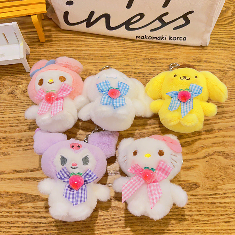 Gantungan Kunci Tas Boneka Sanrio Karakter Kitty Kuromi Melody Peach Ganci Keychain