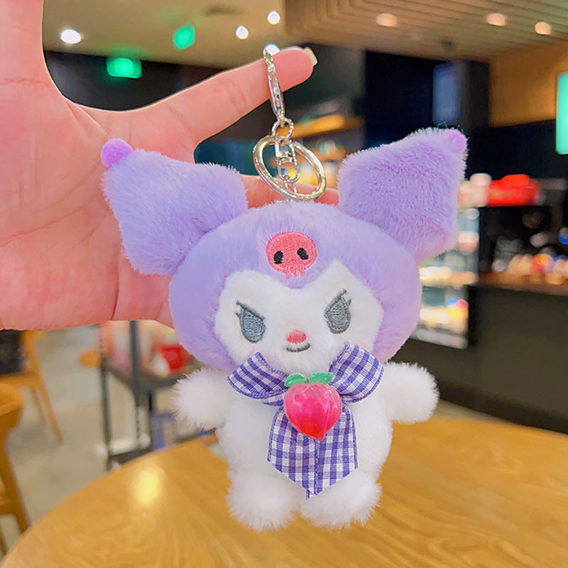 Gantungan Kunci Tas Boneka Sanrio Karakter Kitty Kuromi Melody Peach Ganci Keychain