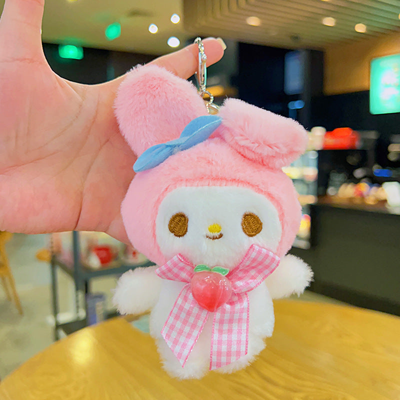 Gantungan Kunci Tas Boneka Sanrio Karakter Kitty Kuromi Melody Peach Ganci Keychain