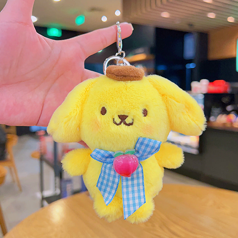 Gantungan Kunci Tas Boneka Sanrio Karakter Kitty Kuromi Melody Peach Ganci Keychain