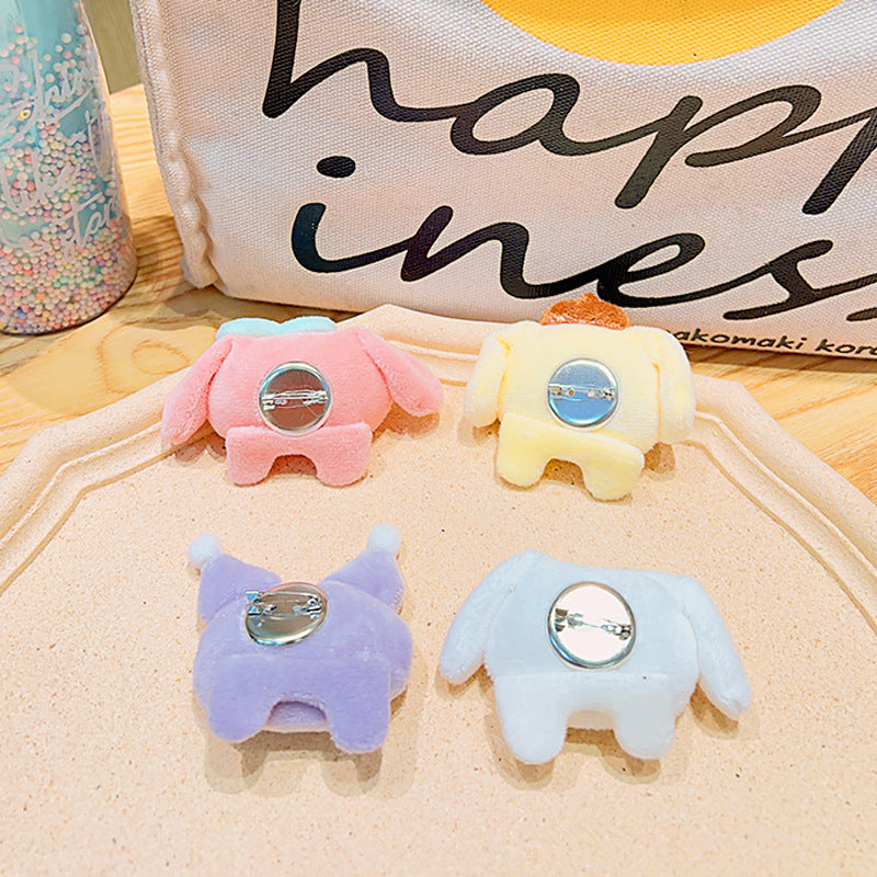 Pin Bros Boneka Karakter Lucu Aksesoris Tas Jaket Lotso Pooh Kitty Cat Pocha Dog