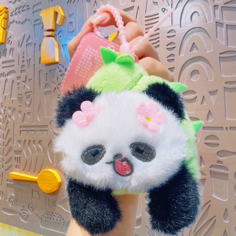 Gantungan Kunci Tas Boneka Hewan Panda Bambu Segitiga Ganci Animal Keychain