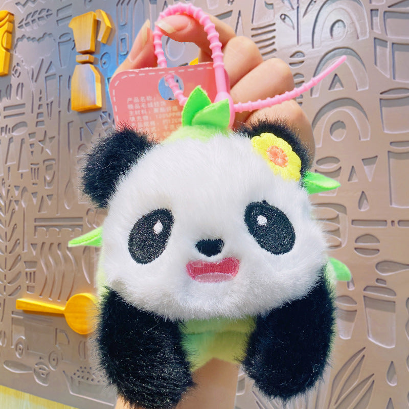 Gantungan Kunci Tas Boneka Hewan Panda Bambu Segitiga Ganci Animal Keychain