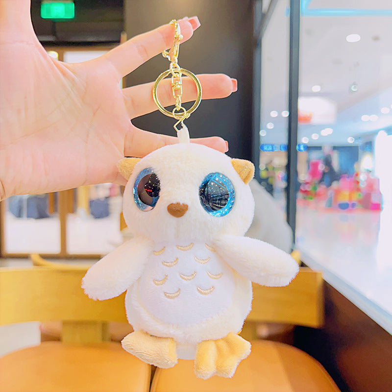 Gantungan Kunci Tas Boneka Burung Hantu Owl Mata Besar Bulu Lembut Bag Keychain